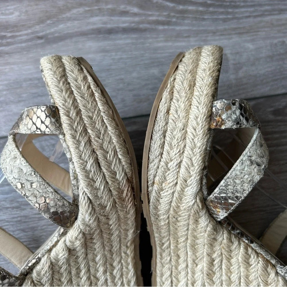 Jimmy  Choo Snakeskin Espadrilles Wedge Sandals - Picture 8 of 16